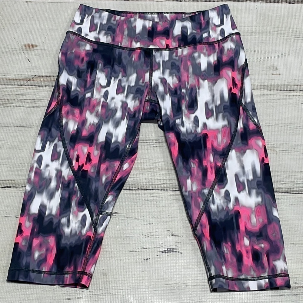 Zella Leggings Black Pink Capris Crops Skinny Size Small